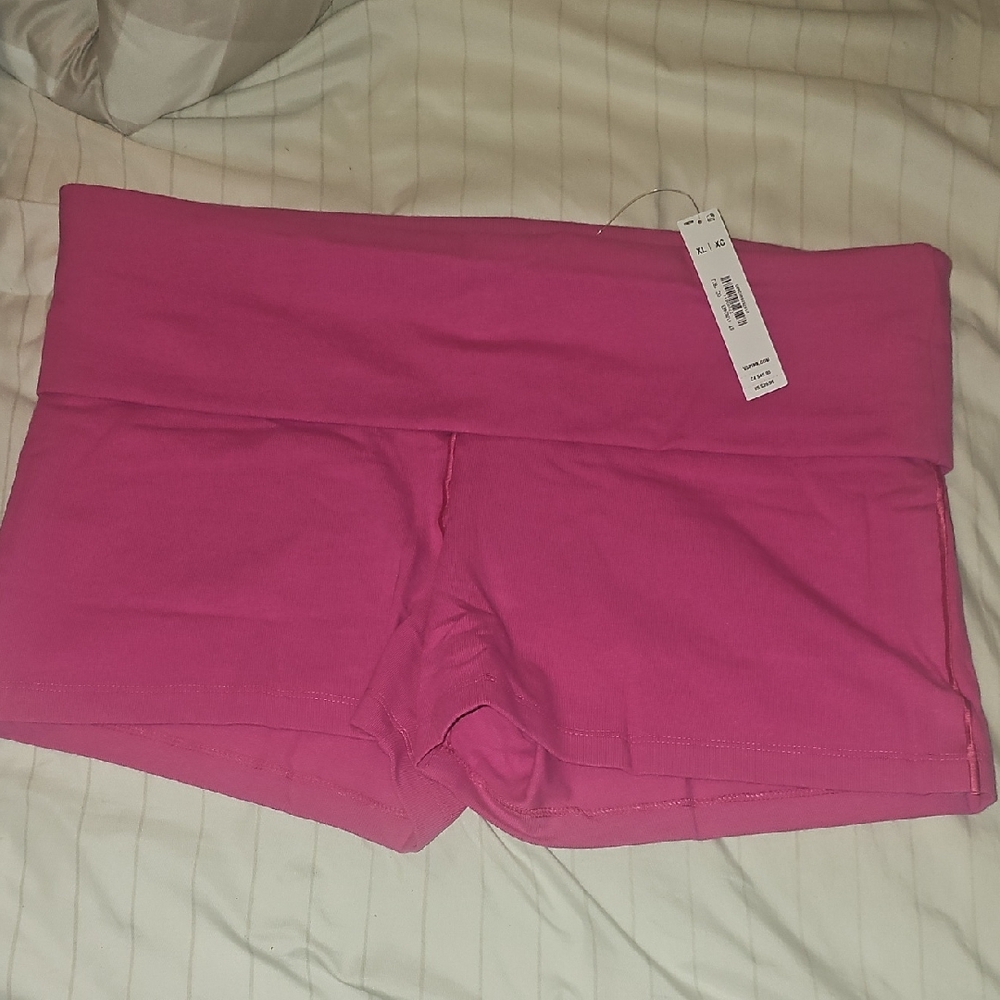 Pink Women's 3" Fold Over Bike Shorts Size XL